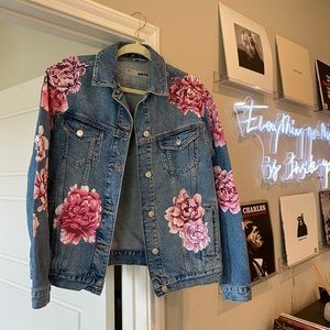 Floral Topshop Jean Jacket